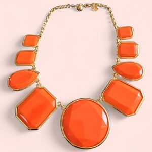 Vintage Kate Spade "Swirl Around" Tangerine Statement Necklace